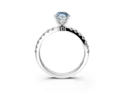 Open Basket Engagement Ring Setting for Fancy Blue Marquise Center with Pave Band and Prong Head in Platinum