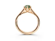 Solitaire Engagement Ring Setting for Fancy Green Pear-Shaped Center with Cathedral Band and Prong Head in Rose Gold