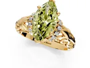 Solitaire Engagement Ring Setting for Fancy Yellow Marquise Center with Filigree Accent Basket and Prong Head in Yellow Gold