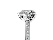 Solitaire Engagement Ring Setting for Heart-Shaped Center with Channel Accents and Prong Head in Sterling Silver