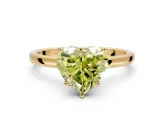 Hidden Halo Engagement Ring Setting for Fancy Yellow Heart-Shaped Center with Plain Band and Tall Prong Head in Yellow Gold