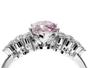 Cluster Engagement Ring Setting for Fancy Pink Marquise Center with 2-Row Shoulder Clusters and Prong Head in Platinum