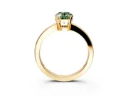 Solitaire Engagement Ring Setting for Fancy Green Oval Center with Plain Band and Flat Tab Prong Head in Yellow Gold