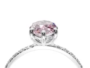 Solitaire Engagement Ring Setting for Fancy Pink Marquise Center with Pave Accents and Prong Head in Platinum