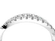 Round Cut Lab-Grown Diamond Infinity Twist Wedding Band with Pave Border Rows and Prong Setting in Platinum