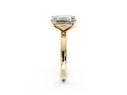 Fancy Yellow Emerald Cut and Emerald Cut Lab-Grown Diamond Toi et Moi Engagement Ring with Prong-Set Stones in Yellow Gold