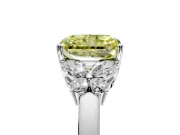 Solitaire Engagement Ring Setting for Fancy Yellow Radiant Cut Center with Marquise Flower Shoulders and Prong Head in Sterling Silver