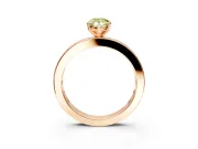 Solitaire Engagement Ring Setting for Fancy Yellow Pear-Shaped Center with Channel Baguette Band and Prong Head in Rose Gold
