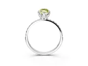 Solitaire Engagement Ring Setting for Fancy Yellow Marquise Center with Fine Pave Accents and Prong Head in Platinum