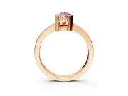 Solitaire Engagement Ring Setting for Fancy Pink Pear-Shaped Center with Plain Band and Flat Tab Prong Head in Rose Gold
