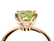 Minimalist Solitaire Engagement Ring Setting for Fancy Yellow Cushion Cut Center with Thin Band and Prong Head in Rose Gold