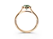 Solitaire Engagement Ring Setting for Fancy Green Oval Center with V Split Shank and Bezel Head in Rose Gold