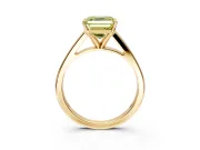 Solitaire Engagement Ring Setting for Fancy Yellow Asscher Cut Center with Tapered Split Shoulders and Prong Head in Yellow Gold