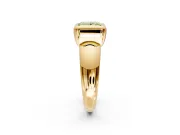 Solitaire Engagement Ring Setting for Fancy Yellow Princess Cut Center with Wide Band and Bezel Head in Yellow Gold