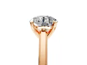 Solitaire Engagement Ring Setting for Round Cut Center with Flat-Sided Plain Band and Prong Head in Rose Gold