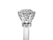 Solitaire Engagement Ring Setting for Cushion Cut Center with Plain Band and Tulip Prong Head in Sterling Silver