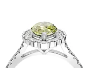 Milgrain Floral Halo Engagement Ring Setting for Fancy Yellow Marquise Center with Pave Band and Prong Head in Sterling Silver
