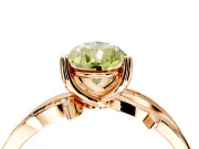 Solitaire Engagement Ring Setting for Fancy Yellow Pear-Shaped Center with Pave and Plain Crossover Band and Prong Head in Rose Gold