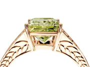 Split Shank Engagement Ring Setting for Fancy Yellow Princess Cut Center with Pave Split Shank and Prong Head in Rose Gold