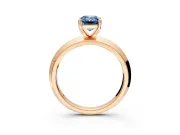 Solitaire Engagement Ring Setting for Fancy Blue Emerald Cut Center with Wide Knife Ridge Band and Prong Head in Rose Gold