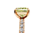 Solitaire Engagement Ring Setting for Fancy Yellow Princess Cut Center with Shared-Prong Accents and Prong Head in Rose Gold