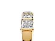 Princess Cut Lab-Grown Diamond 5 Stone Channel Wedding Band with Bar Prongs in Yellow Gold