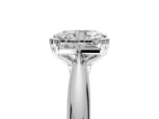 Solitaire Engagement Ring Setting for Radiant Cut Center with Reverse Tapered Band and Prong Head in Sterling Silver