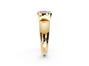 Tension Engagement Ring Setting for Asscher Cut Center with Wide Flat Band and Tension Head in Yellow Gold