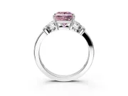 Solitaire Engagement Ring Setting for Fancy Pink Princess Cut Center with Marquise Flower Shoulders and Prong Head in Platinum