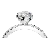Solitaire Engagement Ring Setting for Marquise Center with Fine Pave Band and Claw Prong Head in Sterling Silver