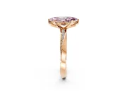 Side Accent Engagement Ring Setting for Fancy Pink Marquise Center with Accent Shoulders and Prong Head in Rose Gold