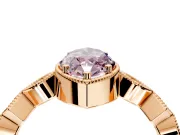 Milgrain Bezel Engagement Ring Setting for Fancy Pink Marquise Center with Marquise Stations and Bezel Head in Rose Gold