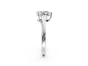 Solitaire Engagement Ring Setting for Pear-Shaped Center with Plain Bypass Twist Band and Prong Head in Sterling Silver