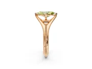 Solitaire Engagement Ring Setting for Fancy Yellow Marquise Center with Milgrain Cathedral Band and Prong Head in Rose Gold