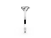 Solitaire Engagement Ring Setting for Pear-Shaped Center with Tapered Shoulders and Prong Head in Sterling Silver