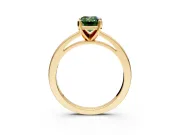 Solitaire Engagement Ring Setting for Fancy Green Emerald Cut Center with Basket Rail and Prong Head in Yellow Gold