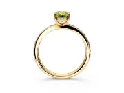 Solitaire Engagement Ring Setting for Fancy Yellow Emerald Cut Center with Fine Pave Band and Prong Head in Yellow Gold