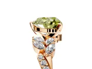 Solitaire Engagement Ring Setting for Fancy Yellow Heart-Shaped Center with Marquise Accent Twist Band and Prong Head in Rose Gold