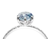 Solitaire Engagement Ring Setting for Fancy Blue Marquise Center with Pave Accents and Prong Head in Platinum