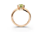Tension Engagement Ring Setting for Fancy Yellow Oval Center with Wide Flat Band and Tension Head in Rose Gold
