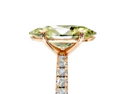 Solitaire Engagement Ring Setting for Fancy Yellow Marquise Center with Fine Pave Narrow Band and Prong Head in Rose Gold