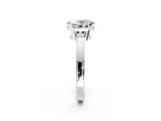 Solitaire Engagement Ring Setting for Oval Center with Plain Band and Flat Tab Prong Head in Platinum