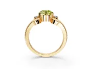 Solitaire Engagement Ring Setting for Fancy Yellow Round Cut Center with Twisted Band and Scroll Prong Head in Yellow Gold
