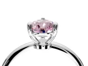 Minimalist Solitaire Engagement Ring Setting for Fancy Pink Pear-Shaped Center with Thin Band and Prong Head in Platinum