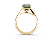 Solitaire Engagement Ring Setting for Fancy Green Asscher Cut Center with Tapered Split Shoulders and Prong Head in Yellow Gold