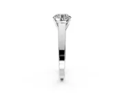 Solitaire Engagement Ring Setting for Round Cut Center with Tapered Split Shoulders and Prong Head in Sterling Silver