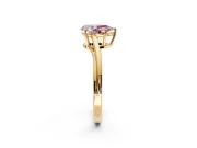 Solitaire Engagement Ring Setting for Fancy Pink Pear-Shaped Center with Plain Bypass Twist Band and Prong Head in Yellow Gold