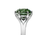 Solitaire Engagement Ring Setting for Fancy Green Cushion Cut Center with Plain Split Shank and Prong Head in White Gold