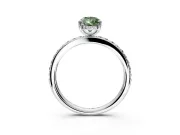 Solitaire Engagement Ring Setting for Fancy Green Pear-Shaped Center with Fine Pave Band and Prong Head in Platinum