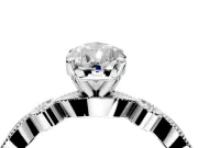 Solitaire Engagement Ring Setting for Pear-Shaped Center with Milgrain Bezel Accents and Prong Head in Sterling Silver